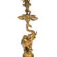 Handmade Brass Lamp of Lord Krishna on the Tusk of an Acrobatic Elephant 17 Inches