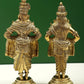 Brass Statue of Lord Vitthal and Goddess Rukmini on Pedestal 8 inches