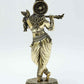 Exquisite Brass Statue of Lord Krishna Playing the Flute 9 inches