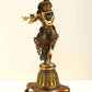 Double Chala Brass Statue of Lord Krishna on a High Pedestal 12 INCHES