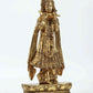 Brass statue of Krishna Gopala traditionally dressed and playing the flute 13 Inches