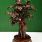 Brown with natural brass Krishna on a Tree with Radha Standing Beneath 12.5 cm