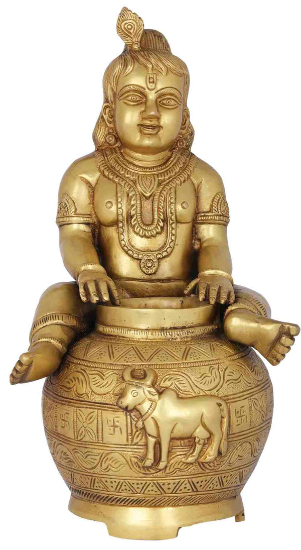 Handmade Brass Statue of Murali Krishna 14 inches