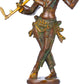 Double chala Handmade Brass Statue Depicting Lord Krishna's Cosmic Form, the Eighth Incarnation of Vishnu 14 inches