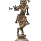 The Tribhanga Murari (Krishna) Playing the Flute in Branch Brass 23 inches