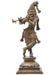 The Tribhanga Murari (Krishna) Playing the Flute in Branch Brass 23 inches