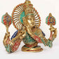 Brass Statue of Chaturbhuja Venugopal (Krishna) Bust 15 Inches