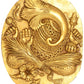 Brass wall hanging plate featuring Lord Ganesha 9 Inches