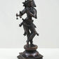 Indian Cocoa Brass Statue of Standing Lord Krishna Playing the Flute 14 inches