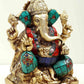 brass Seated Lord Ganesha 6 inches