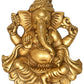 Brass wall hanging depicting Ganesha in Kamalasana posture 10 inches