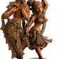 Amazing Red Chala Brass Statue of Radha and Krishna Engaged in Ecstatic Dance 16 INCHES