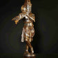 Handmade Silver and Gold Brass Statue of Shri Krishna Playing His Flute 23 Inches