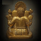 Handmade brass sculpture of a small Ganesha in Shiva Sadhana holding a Shiva Linga 2 Inches