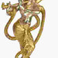 Handcrafted Silver gold Brass Sculpture of Lord Krishna and Kaliya 15 inches