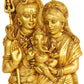 Wall Hanging Brass Statue of Baby Ganesha in the Lap of Shiva Parvati 12 inches