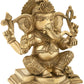 Handmade brass statue of Lord Ganesha in Abhaya Mudra 7 inches