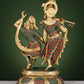 Handmade Brass Sculpture of Dancing Radha Krishna with Inlay Work 16 Inches