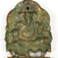 Brass Green gold Idol of Lord Ganesha Seated on a Throne, Bestowing Blessings 11 inches