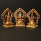 Brass Small trio of Lakshmi, Ganesha, and Saraswati 5 inches