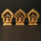 Brass Small trio of Lakshmi, Ganesha, and Saraswati 5 inches