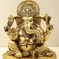 Brass Lord Ganesha Granting Abhaya | Handmade'' 6 inches