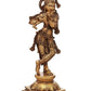 The Tribhanga Murari (Krishna) Playing the Flute in Natural Brass 23 inches