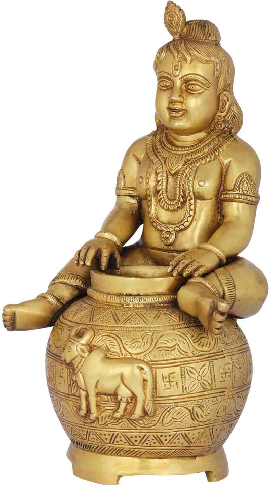 Handmade Brass Statue of Murali Krishna 14 inches