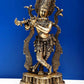 Natural Brass Statue of Standing Fluting Krishna 14 INCHES