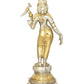 Brass Gold Silver Statue of Devi Andal Holding a Parrot 12 inches