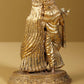 Exquisite Small Gold Brass Statue of Radha Krishna 5 inches