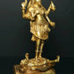 Brass Goddess Kali Statue Standing Atop Lord Shiva 11 inches