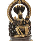 Handmade Brown Gold Brass Statue of Lord Vishnu with Goddess Lakshmi 10 INCHES