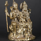 Superfine Small Lord Shiva and Parvati with Little Ganesha | Brass Statue in Multiple Sizes 10 cm