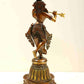 Double Chala Brass Statue of Lord Krishna on a High Pedestal 12 INCHES