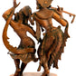 Amazing Red Chala Brass Statue of Radha and Krishna Engaged in Ecstatic Dance 16 INCHES