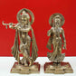 Brass Statue of Standing Radha and Krishna 15 inches