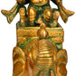 Brass depiction of Lord Ganesha riding an elephant 11 inches