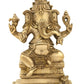 Brass Statue of Lord Ganesha Seated on a High Pedestal 6 inches