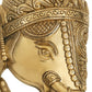 Brass Wall Hanging of Ganesha Mask Giving Blessings 11 inches