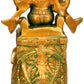 Brass depiction of Lord Ganesha riding an elephant 11 inches