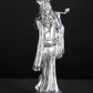 Silver-Plated Brass Statue of Lord Krishna Playing the Flute 7 inches