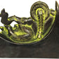 Brass Black green god Idol of Ganesha Relaxing on a Crescent Moon 4 inches