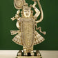 Natural Brass Sculpture of Shri Krishna as Shrinath Ji 18 Inches