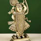 Natural Brass Sculpture of Shri Krishna as Shrinath Ji 18 Inches