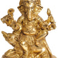 Lord Ganesha Seated on a Rat in Brass 9 cm