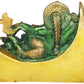 Brass Henna touch Idol of Ganesha Relaxing on a Crescent Moon 4 inches