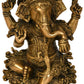 Brass Statue of Ganesha Seated on a Lotus 7 inches