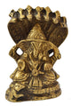 Handmade Ganesha idol under a canopy of a seven-hooded serpent 2 inches