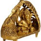 Handmade brass statue of Lord Ganesha in a chariot drawn by a swan 9 inches